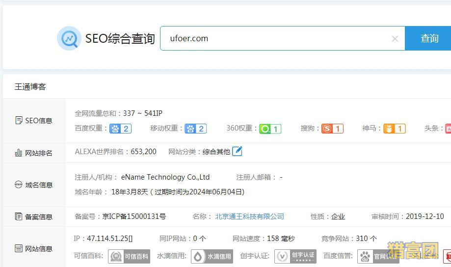 王通博客站长工具