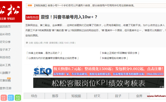 卢松松博客：老牌网赚博客赚钱解析